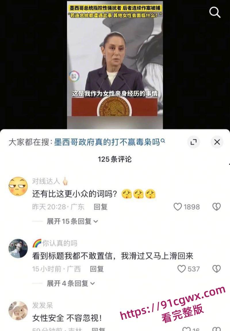 墨西哥女总统谢因鲍姆 街头遭醉汉咸猪手冷静推开求助保安扑救 事后怒告罪魁 摸胸抓奶视频流出炸翻全网!-5
