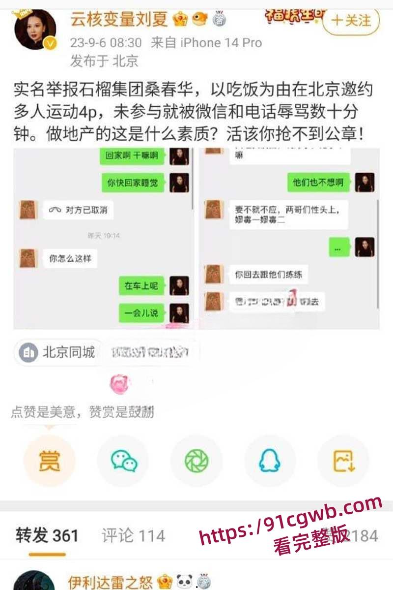 云核变量集团CEO刘夏 实名举报北京石榴集团桑春华 邀请她共玩4P 内幕曝光！-3